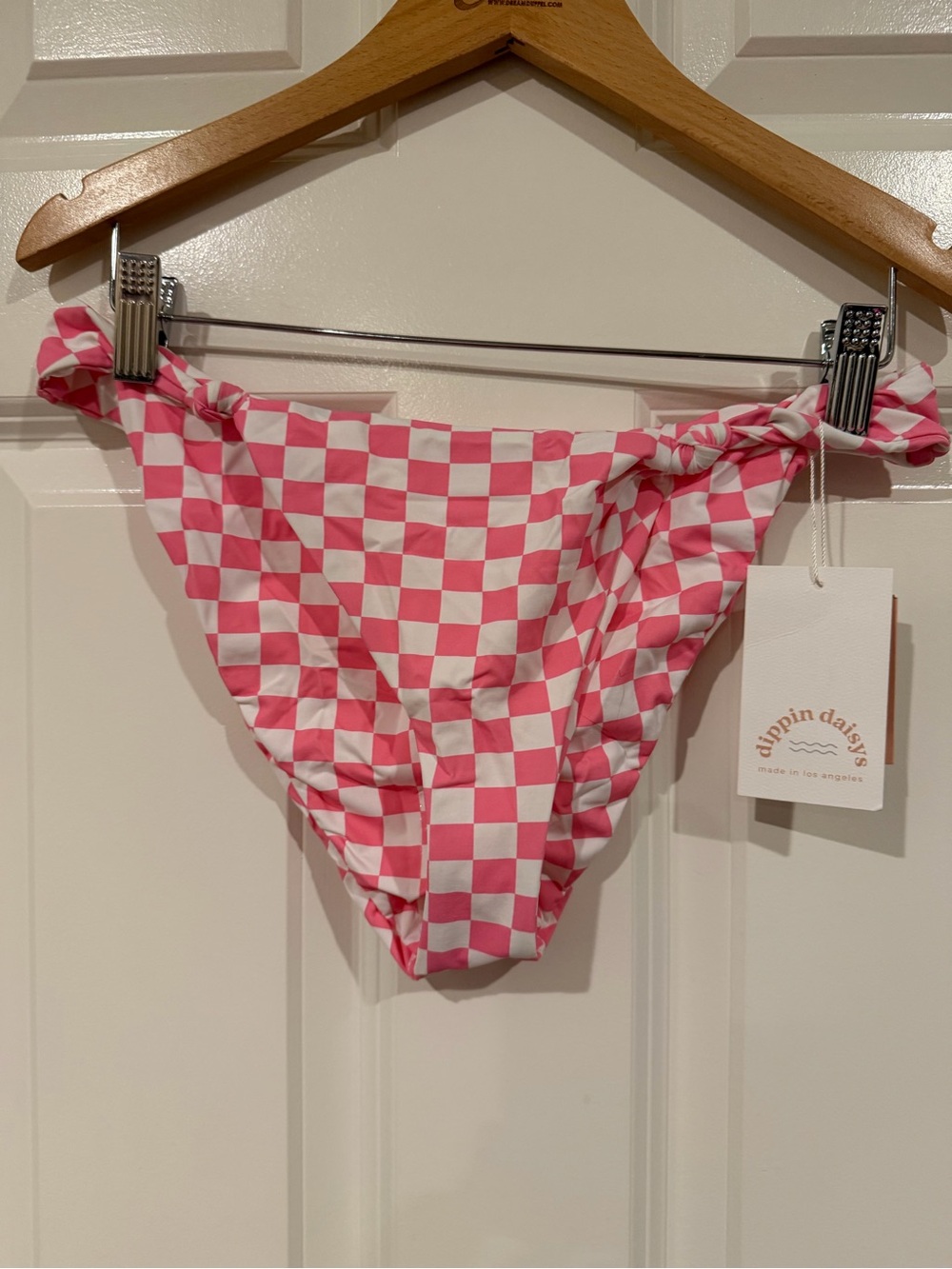 Dippin' Daisy's Pink & White Checkered Knot Bikini NWT M - Picture 3 of 9